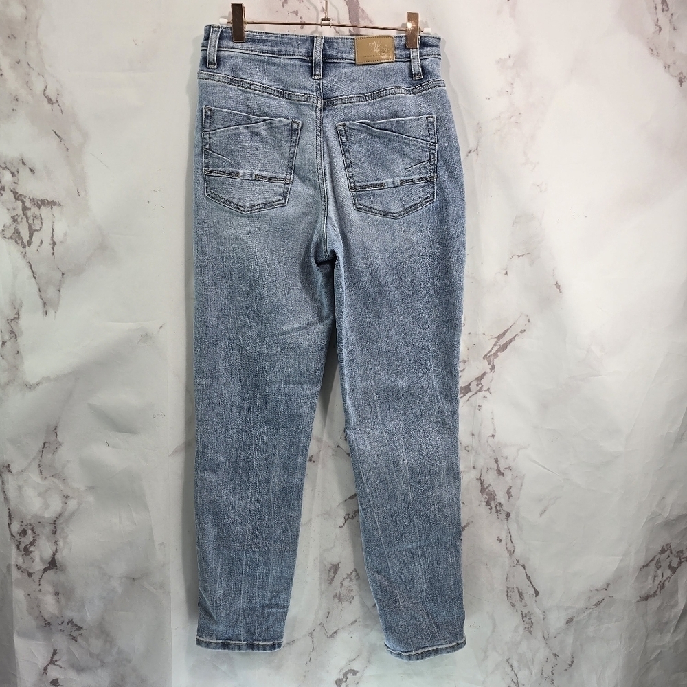 BKE Jeans Women 25 X 27 Ellie High Rise Mom Straight Denim Light Wash Stretch